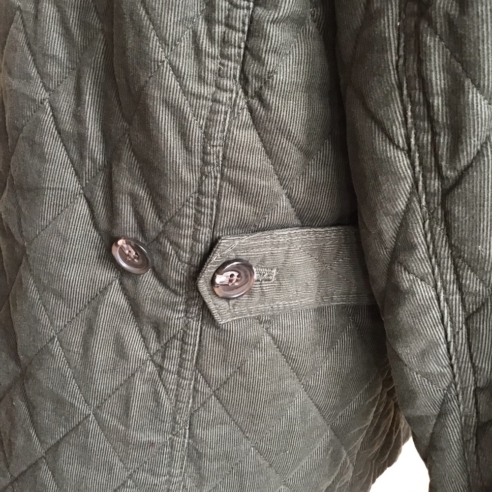 Talbots XL Women’s Quilted Jacket Corduroy Hunter Green Barn/Fisherman Core - Picture 9 of 16